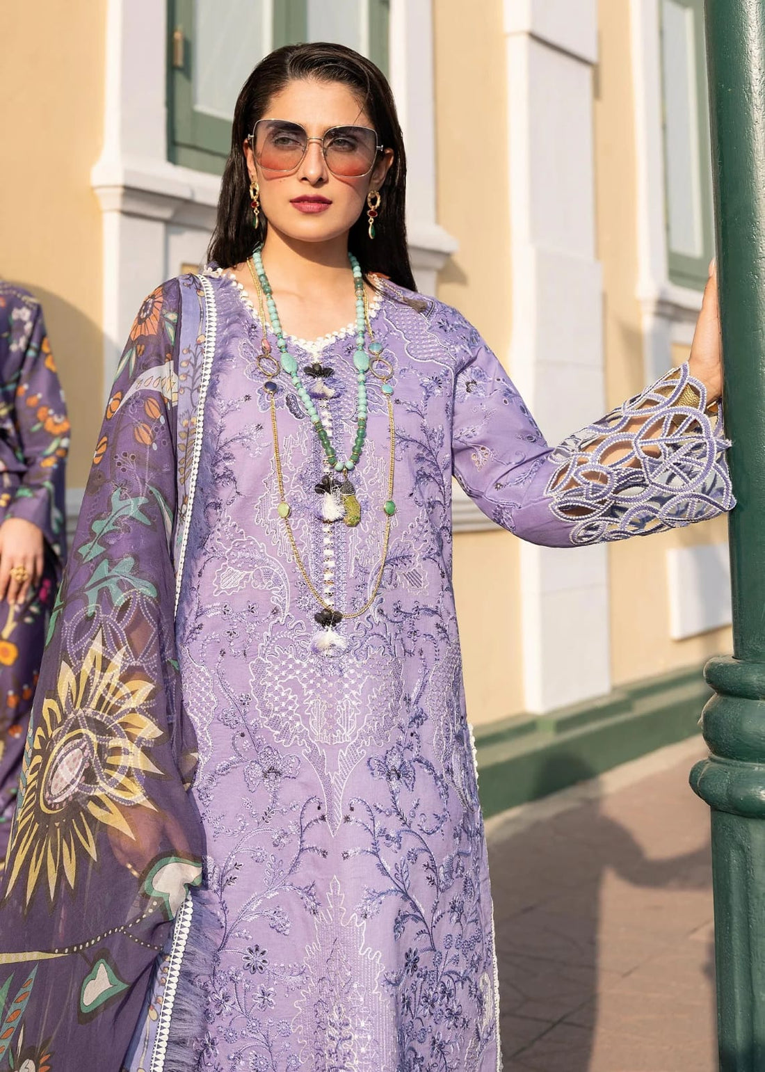 BrandsInn-3PC LAWN EMBROIDERED SHIRT WITH MONARK PRINT DUPATTA AND TROUSER-BI-251
