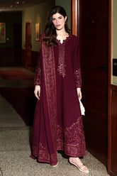 BrandsInn-3PC KARANDI EMBROIDERED SHIRT WITH KARANDI EMBROIDERED SHAWL AND TROUSER-BI-5316