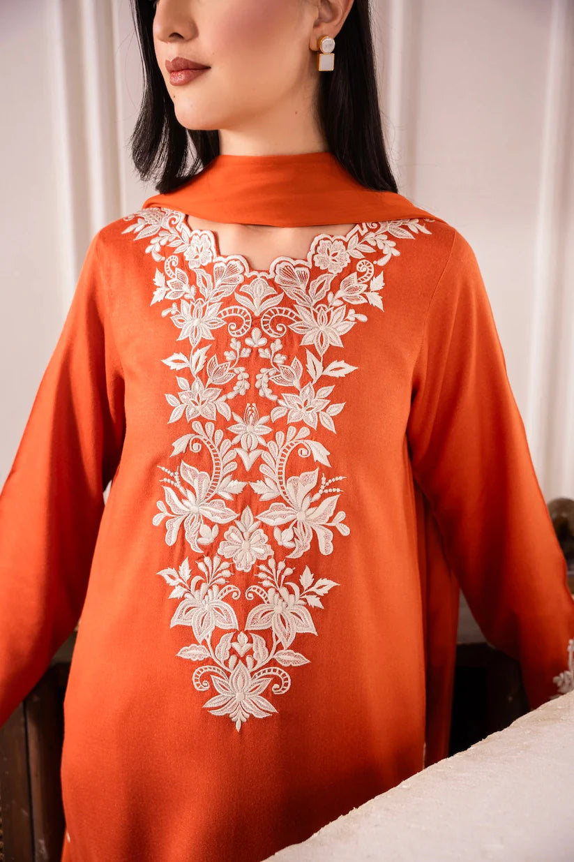 BrandsInn-3PC LAWN EMBROIDERED SHIRT WITH BAMBER CHIFFON DUPATTA AND LAWN TROUSER-BI-255