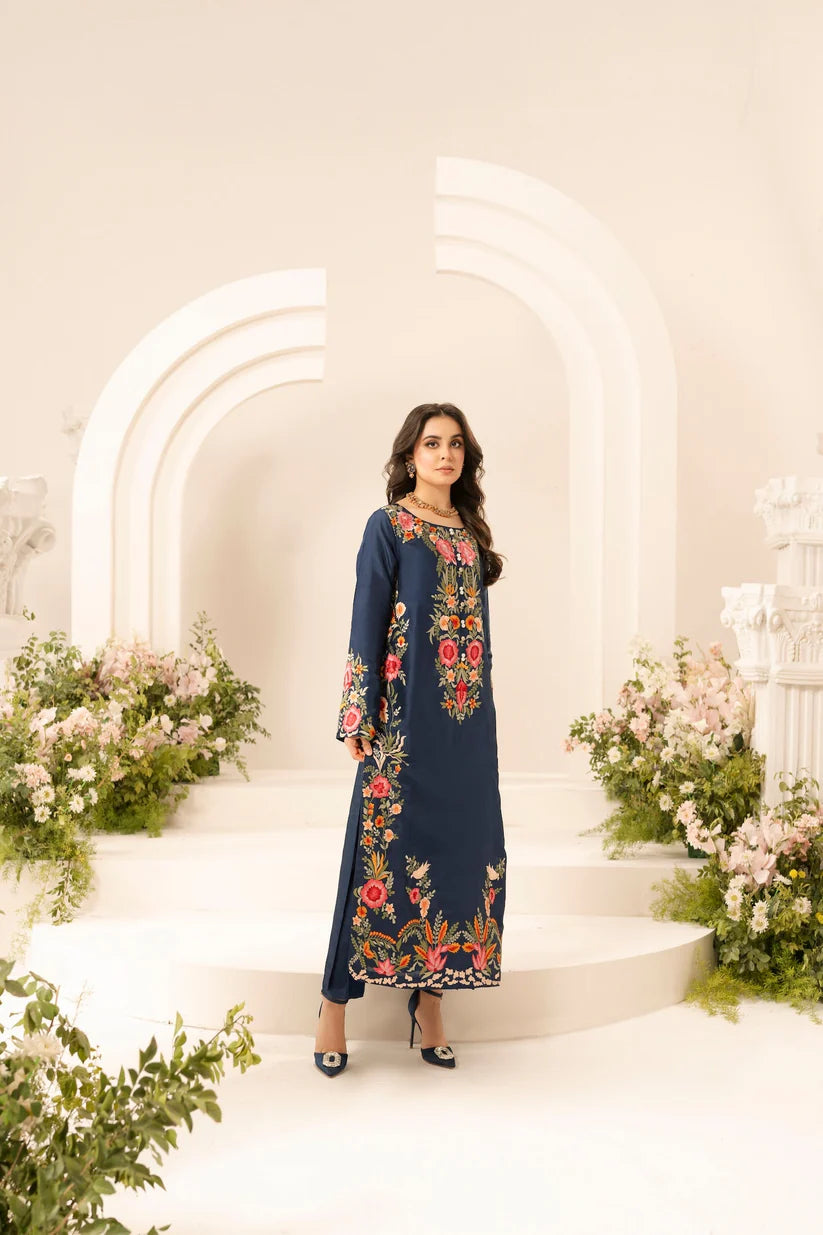 BrandsInn-3PC LAWN EMBROIDERED SHIRT WITH CHIFFON TYE & DYE DUPATTA & TROUSER-BI-379