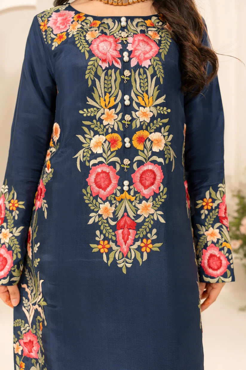 BrandsInn-3PC LAWN EMBROIDERED SHIRT WITH CHIFFON TYE & DYE DUPATTA & TROUSER-BI-379