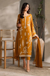 BrandsInn-3PC DHANAK EMBROIDERED SHIRT WITH BAMBER CHIFFON DUPATTA AND TROUSER-BI-4288