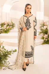 BrandsInn-3PC LAWN EMBROIDERED SHIRT WITH KHADDI NET EMBROIDERED DUPATTA & TROUSER-BI-4701