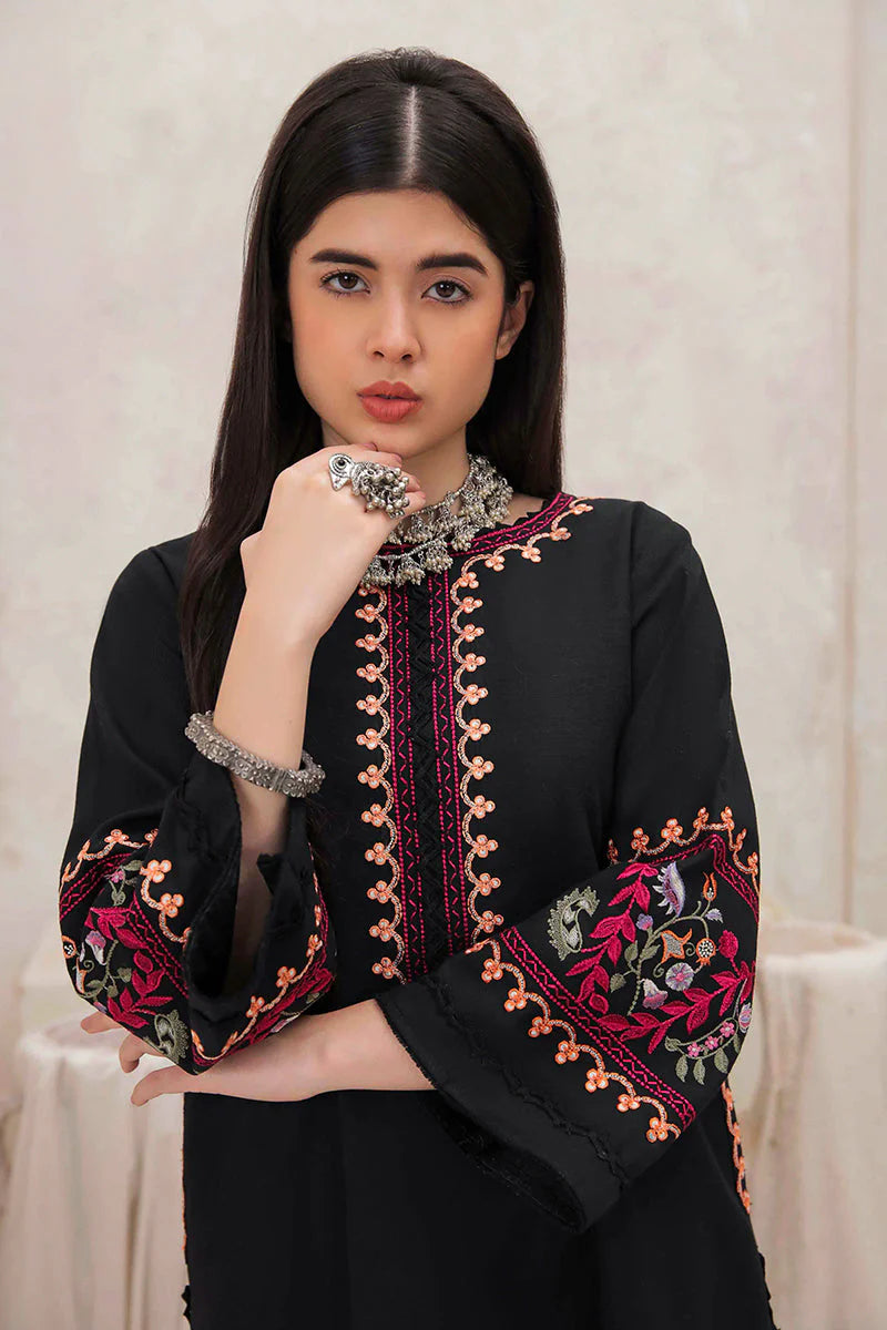 BrandsInn-2PC DHANAK EMBROIDERED SHIRT & EMBROIDERED TROUSER-BI-4144