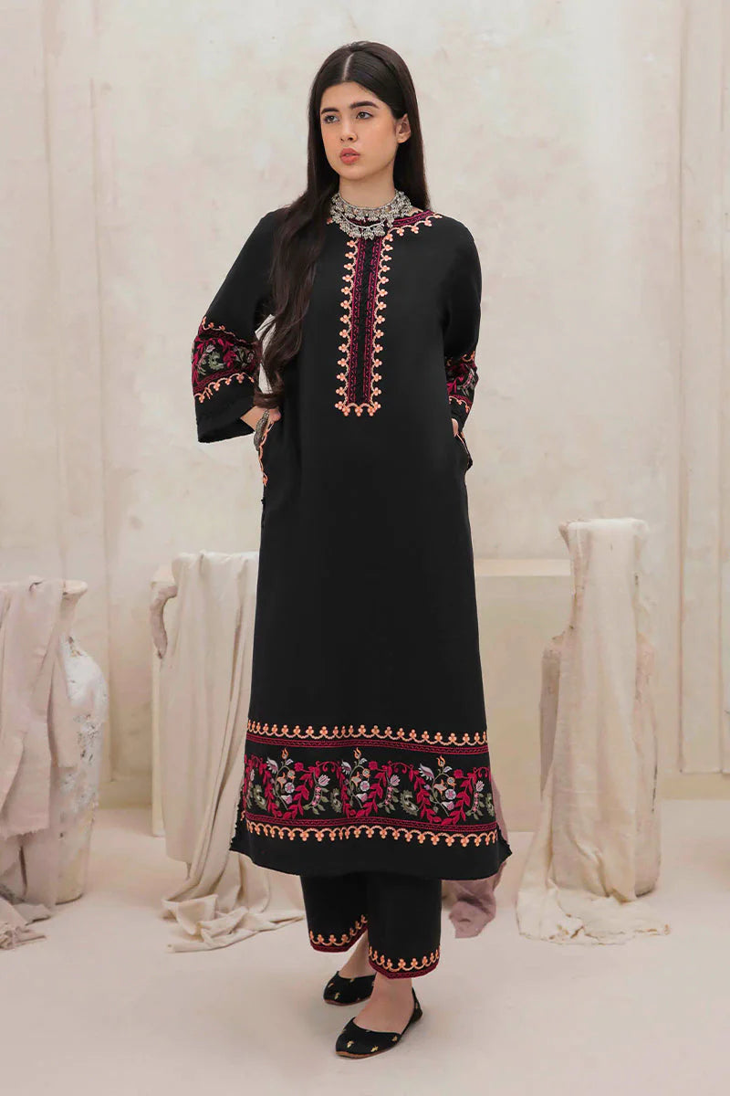 BrandsInn-2PC DHANAK EMBROIDERED SHIRT & EMBROIDERED TROUSER-BI-4144
