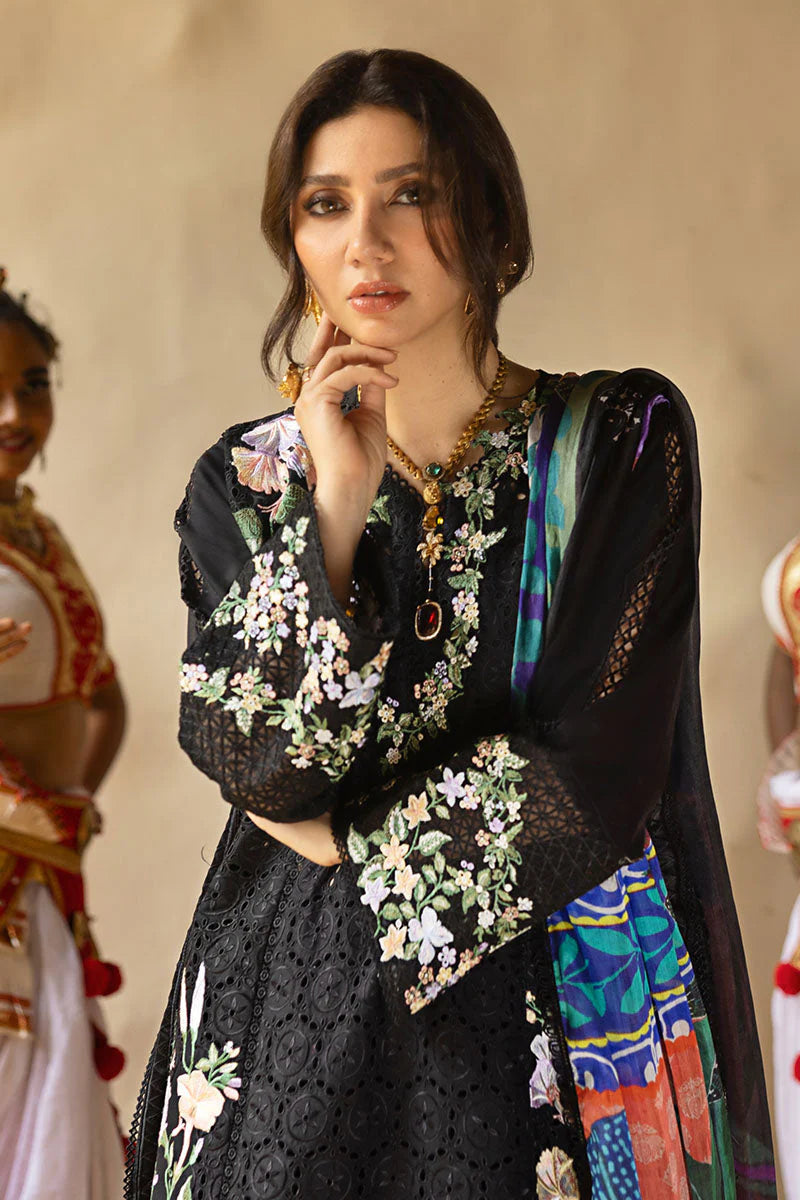 BrandsInn-3PC LAWN EMBROIDERED SHIRT WITH MONARK PRINT DUAPATTA AND TROUSER-BI-285