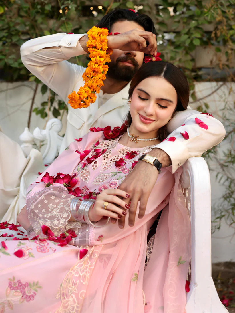 BrandsInn-3PC LAWN EMBROIDERED SHIRT WITH MONARK EMBROIDERED DUAPATTA AND TROUSER-BI-282