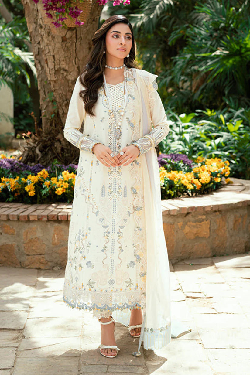 BrandsInn - 3PC LAWN EMBROIDERED SHIRT WITH NET EMBROIDERED DUPATTA AND TROUSER -BI-418