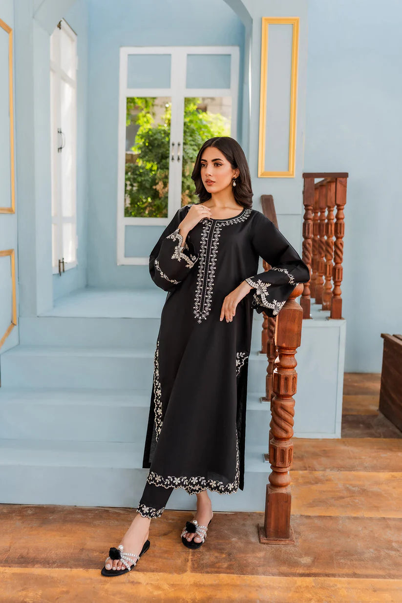 BrandsInn - 3PC DHANAK EMBROIDERED WITH ORGANZA EMBROIDERED DUPPATTA-BI-4079