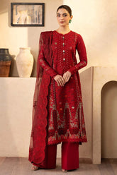 BrandsInn-3PC LAWN EMBROIDERED SHIRT WITH KHADDI NET EMBROIDERED DUPATTA AND TROUSER-BI-4709