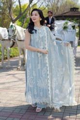 BrandsInn-3PC LAWN EMBROIDERED SHIRT WITH SELF JACQUARD EMBROIDERED DUPATTA AND TROUSER-BI-4882