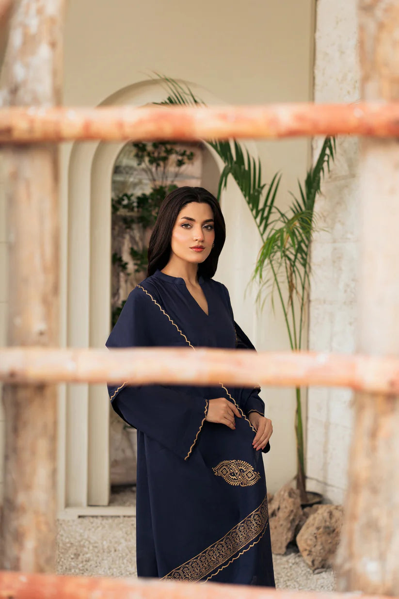 BrandsInn-3PC DHANAK SHIRT WITH WOOL PRINTED SHAWL & TROUSER-BI-4127