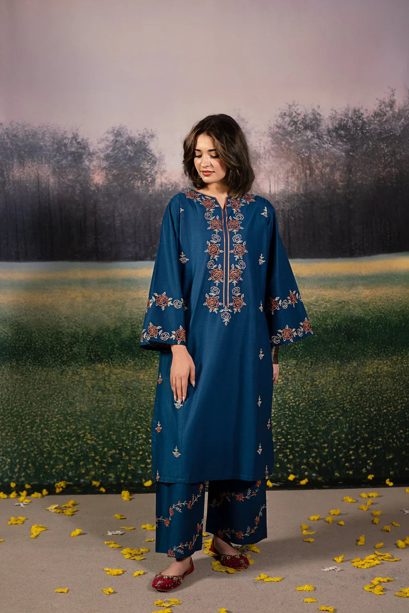 BrandsInn-2PC LAWN EMBROIDRED SHIRT WITH LAWN EMBROIDRED TROUSER-BI-264