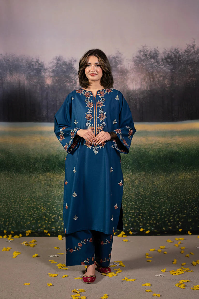 BrandsInn-2PC LAWN EMBROIDRED SHIRT WITH LAWN EMBROIDRED TROUSER-BI-264