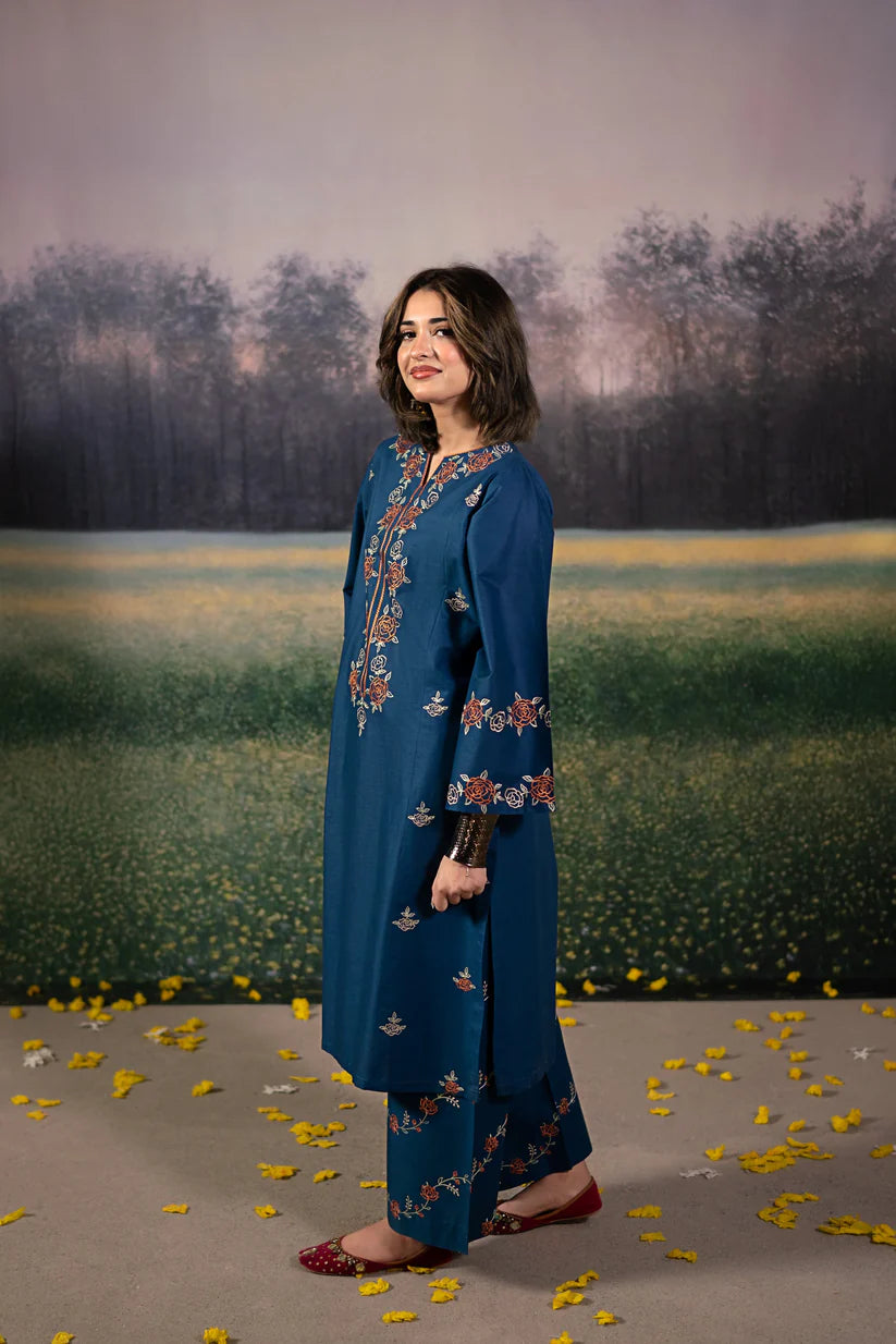 BrandsInn-2PC LAWN EMBROIDRED SHIRT WITH LAWN EMBROIDRED TROUSER-BI-264