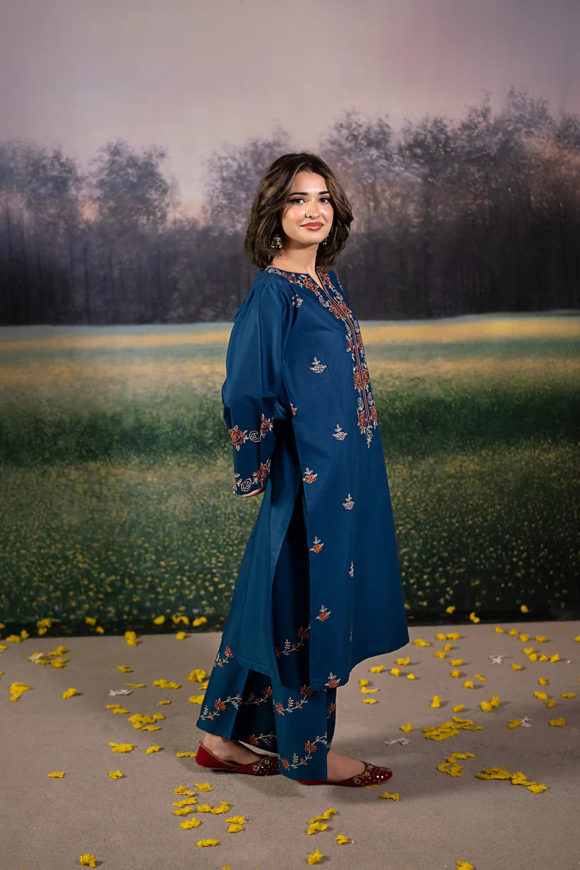 BrandsInn-2PC LAWN EMBROIDRED SHIRT WITH LAWN EMBROIDRED TROUSER-BI-264