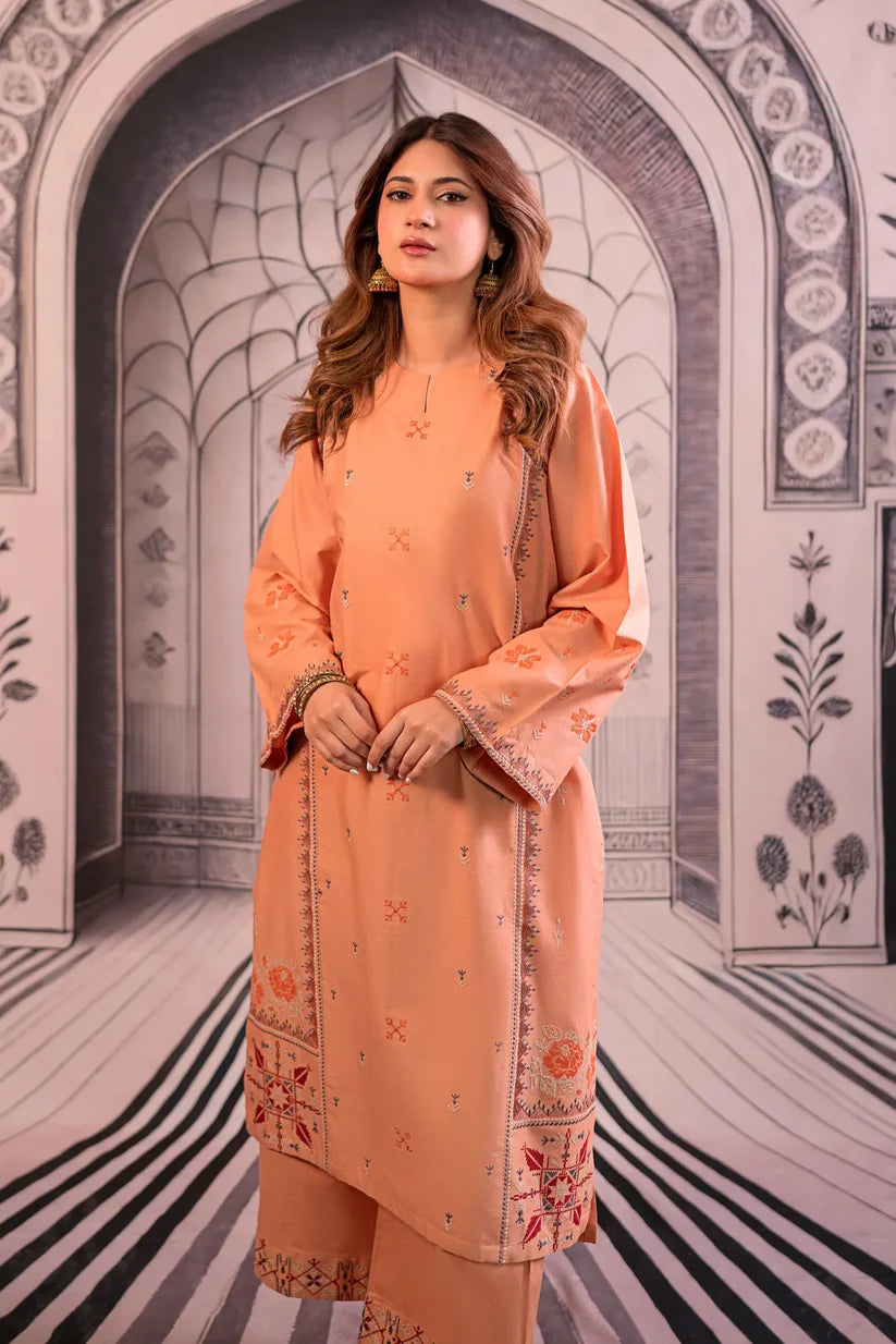 BrandsInn- 2PC LAWN EMBROIDERED SHIRT AND EMBROIDERED TROUSER -BIC-410