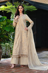 BrandsInn-3PC LAWN EMBROIDERED SHIRT WITH KHAADI NET EMBROIDERED DUPATTA AND TROUSER -BI-4658