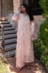 BrandsInn-3PC LAWN CHIKANKAARI EMBROIDERED SHIRT WITH KHAADI NET EMBROIDERED DUPATTA AND TROUSER-BI-4660