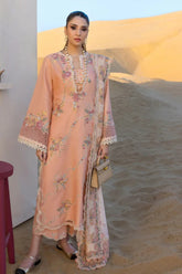 BrandsInn-3PC LAWN CHIKAANKARI EMBROIDERED SHIRT WITH CHIFOON PRINTED EMB DUPATTA AND EMB TROUSER-BI-4705