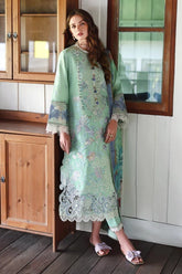 BrandsInn-3PC DHANAK HEAVY EMBROIDERED SHIRT WITH WOOL PRINTED DUPATTA AND TROUSER-BI-5084