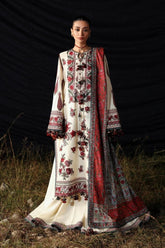 BrandsInn-3PC KARANDI EMBROIDERED SHIRT WITH WOOL PRINTED SHAWL AND EMB TROUSER -BI-5186