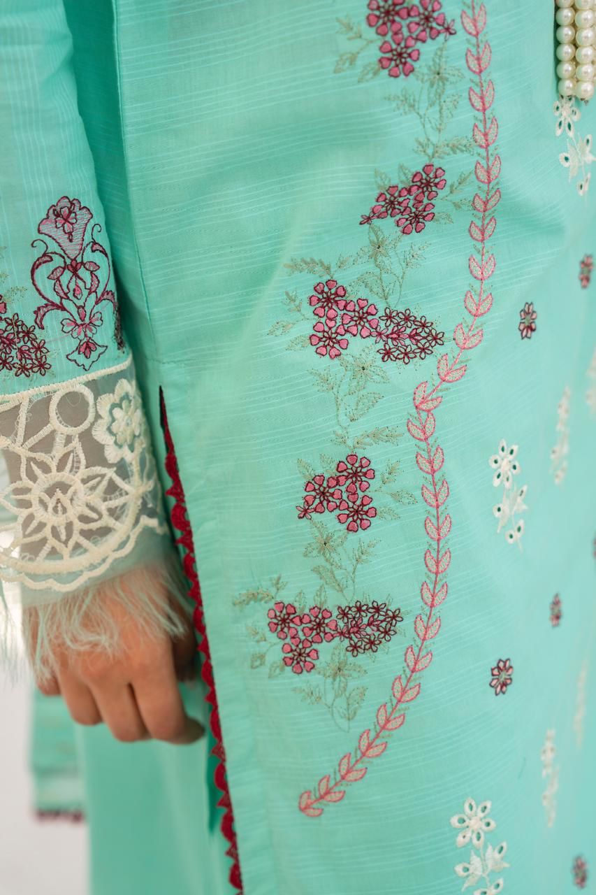 BRANDSINN-3PC LAWN EMBROIDERED SHIRT WITH LAWN EMBROIDERED READY TO WEAR DUPATTA-BI-138