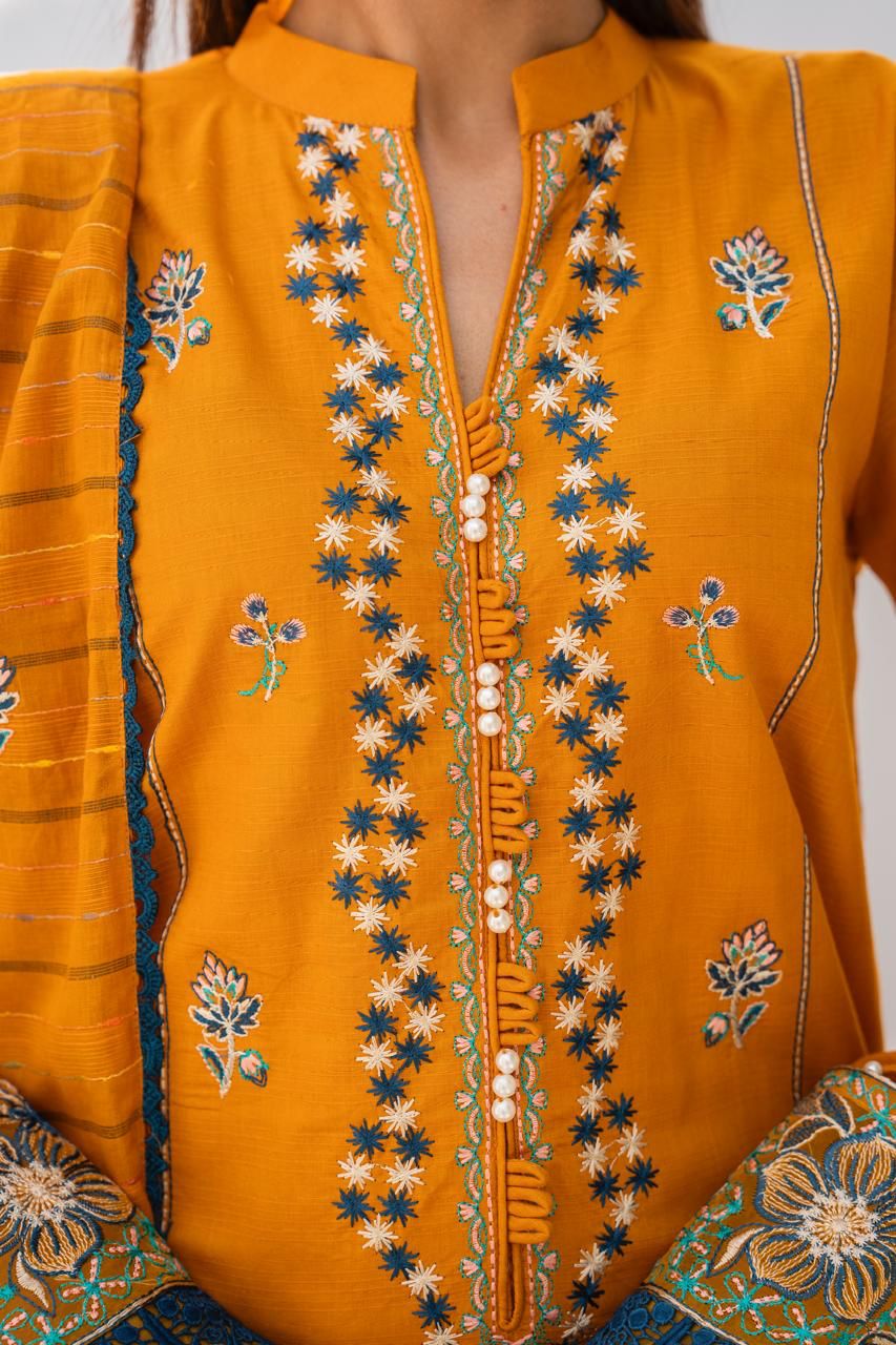 BRANDSINN-3PC LAWN EMBROIDERED SHIRT WITH LAWN EMBROIDERED READY TO WEAR DUPATTA-BI-140