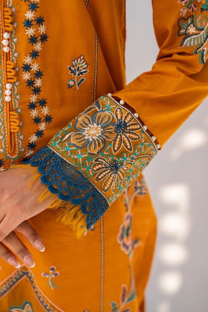 BRANDSINN-3PC LAWN EMBROIDERED SHIRT WITH LAWN EMBROIDERED READY TO WEAR DUPATTA-BI-140