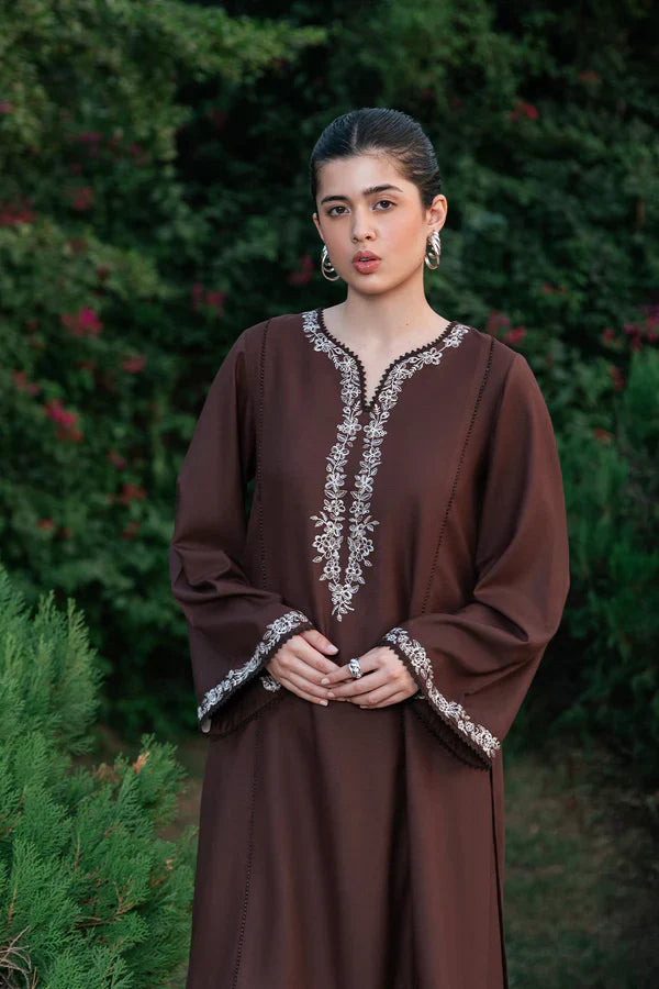 BrandsInn-2PC DHANAK EMBROIDERED SHIRT WITH DHANAK EMBROIDERED TROUSER-BI-4094