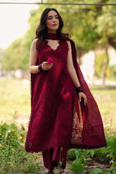 BrandsInn-3PC LAWN HEAVY EMBROIDERED SHIRT WITH KHADDI NET EMB DUPATTA AND EMB TROUSER-BI-4890
