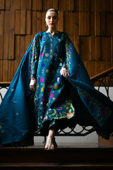 BrandsInn-3PC DHANAK EMBROIDERED SHIRT WITH DHANAK EMBROIDERED SHAWL AND TROUSER-BI-4370