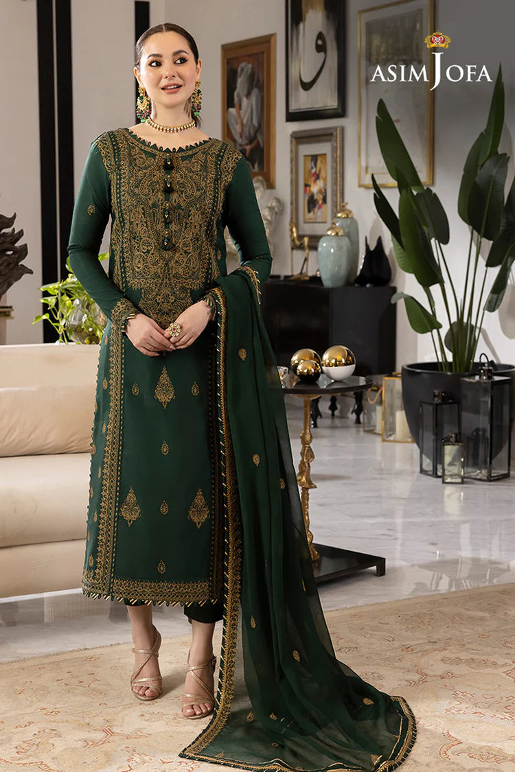 BrandsInn-3PC DHANAK SEQUIN EMBROIDRED SHIRT WITH CHIFFON EMBROIDRED DUPATTA AND TROUSER-BI-4139