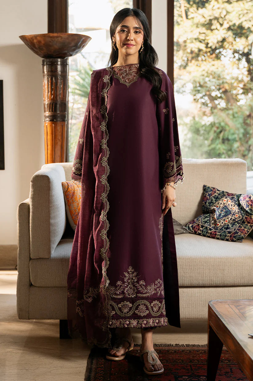 BrandsInn-3PC LAWN EMBROIDERED SHIRT WITH ORGANZA EMBROIDERED DUPATTA & TROUSER-BI-373