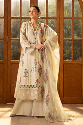 BrandsInn-3PC LAWN EMBROIDERED SHIRT WITH KHAADI NET EMBROIDERED DUPATTA AND TROUSER-BI-4634