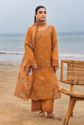 BrandsInn-3PC LAWN EMBROIDERED SHIRT WITH CHIFFON PRINTED DUPATTA AND TROUSER -BI-4556