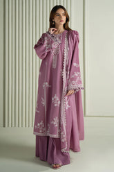 BrandsInn-3PC LAWN EMBROIDERED SHIRT CHIFFON EMBROIDRERD DUPATTA & TROUSER-BI-4501