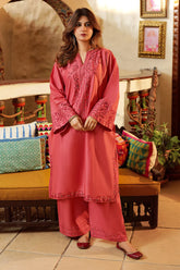 BrandsInn-3PC LAWN EMBROIDERED SHIRT AND EMBROIDERED TROUSER-BI-380