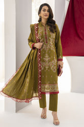BRANDSINN-3PC LAWN EMBROIDERED SHIRT WITH LAWN EMBROIDERED READY TO WEAR DUPATTA-BI-136