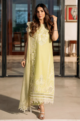 BrandsInn-3PC LAWN EMBROIDERED SHIRT WITH KHAADI NET EMBROIDERED DUPATTA AND TROUSER-BI-4503