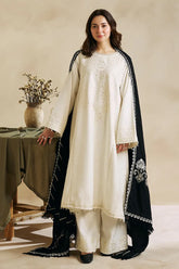 BrandsInn- 3PC DHANAK SHIRT WITH SLUB DHANAK PRINT SHAWL-BI-4110