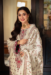 BrandsInn-3PC DHANAK SEQUENCE EMBROIDERED SHIRT WITH DHANAK EMBROIDERED SHAWL & DHANAK TOUSER-BI-440