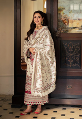 BrandsInn-3PC DHANAK SEQUENCE EMBROIDERED SHIRT WITH DHANAK EMBROIDERED SHAWL & DHANAK TOUSER-BI-440
