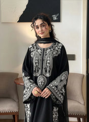 BrandsInn-3PIECE LAWN EMBROIDERED SHIRT WITH BAMBER CHIFFON DUPATTA AND EMB TROUSER-BI-4853