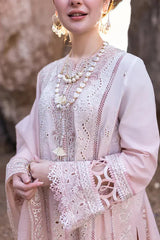 BrandsInn-3PC LAWN LASERCUTWORK EMBROIDERED SHIRT WITH KHAADI NET EMBROIDERED DUPATTA AND TROUSER-BI-4726