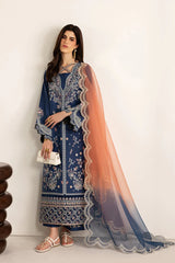 BrandsInn-3PC LAWN EMBROIDERED SHIRT WITH ORGANZA TYE&DYE EMB DUPATTA AND TROUSER-BI-4894