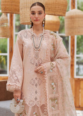 BrandsInn-3PC LAWN LASERWORK EMBROIDERED SHIRT WITH CHIFFON PRINTED EMBROIDERED DUPATTA AND TROUSER-BI-4648