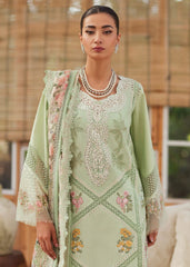BrandsInn-3PC LAWN CHIKAANKARI EMBROIDERED SHIRT WITH CHIFOON PRINTED DUPATTA AND EMB TROUSER-BI-4748