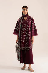 BrandsInn-3PC LAWN LASER WORK EMBROIDERED SHIRT WITH KHADDI NET EMBROIDERED DUPATTA AND TROUSER-BI-4666