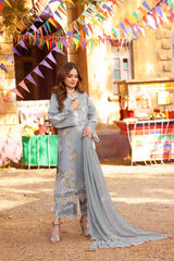 BrandsInn-3PC LAWN EMBROIDERED SHIRT WITH CHIFFON EMBROIDRED DUPATTA & EMB TROUSER-BI-4790